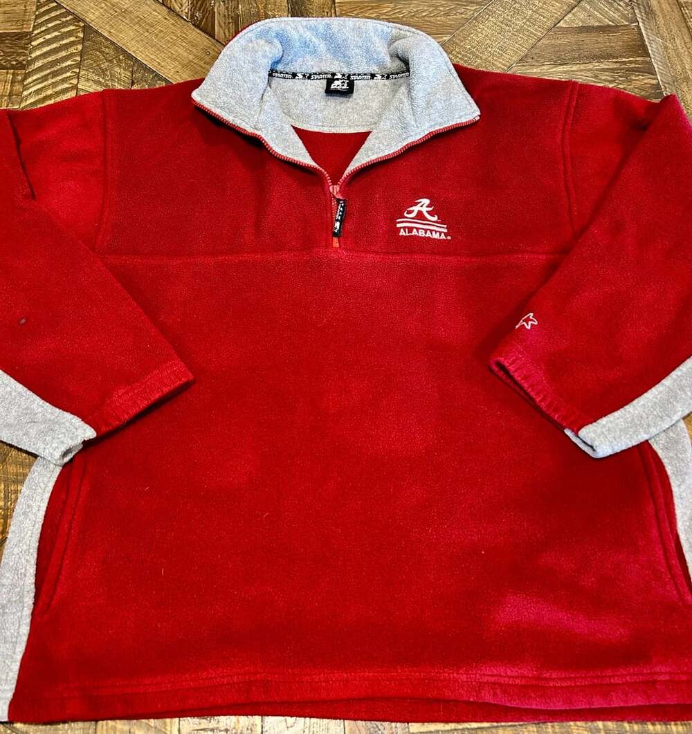 Starter Alabama Crimson Tide 1/4 Zip Fleece Pullover Sweater